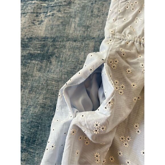 Wild Fable Powder Blue White Daisy Ruffle Faux Wrap Romper XS - Picture 5 of 9